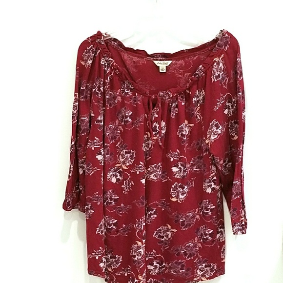 Lucky Brand Tops - Lucky Brand burgundy floral top